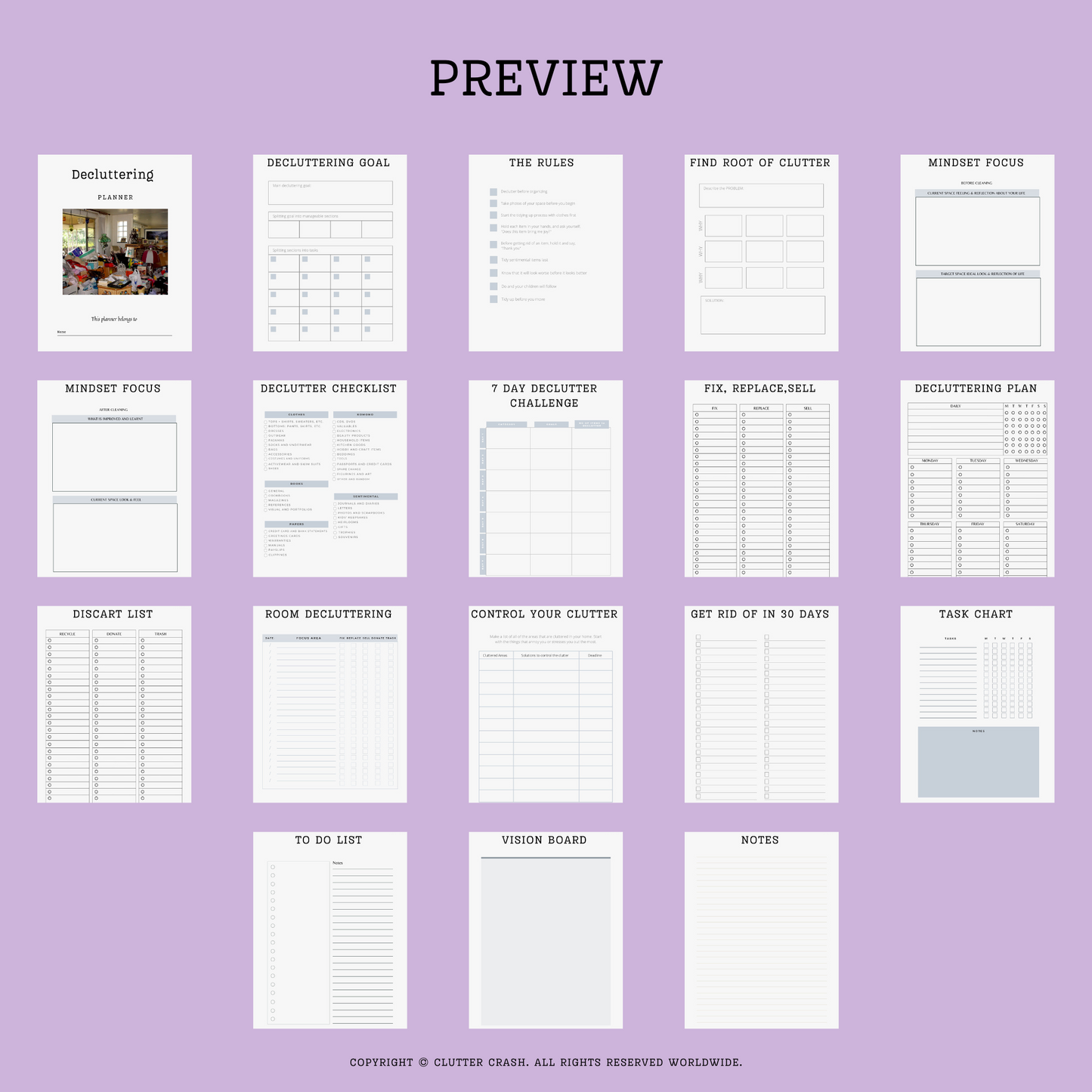 Decluttering Planner - Digital & Printable